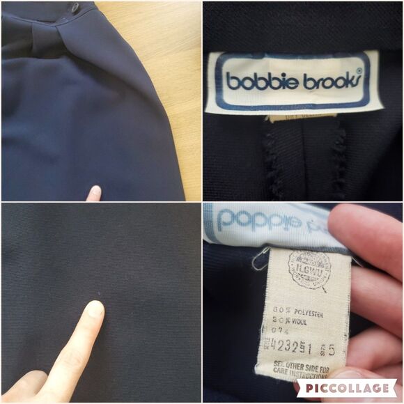 Vintage 60s/70s Bobbie Brooks Navy Pleated Wrap Skirt - Picture 8 of 14